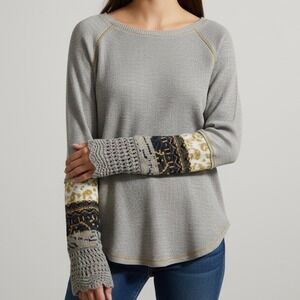 Chelsea & Theodore Gray Long Sleeve Crochet‎ Long John Shirt Small